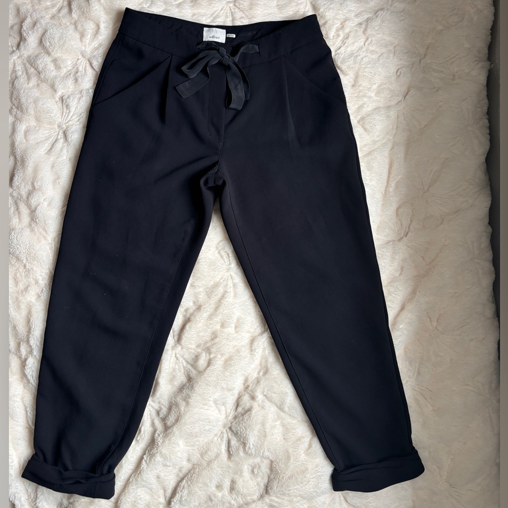 Wilfred Black Ankle-Length Pants with Tie Waist Size 4